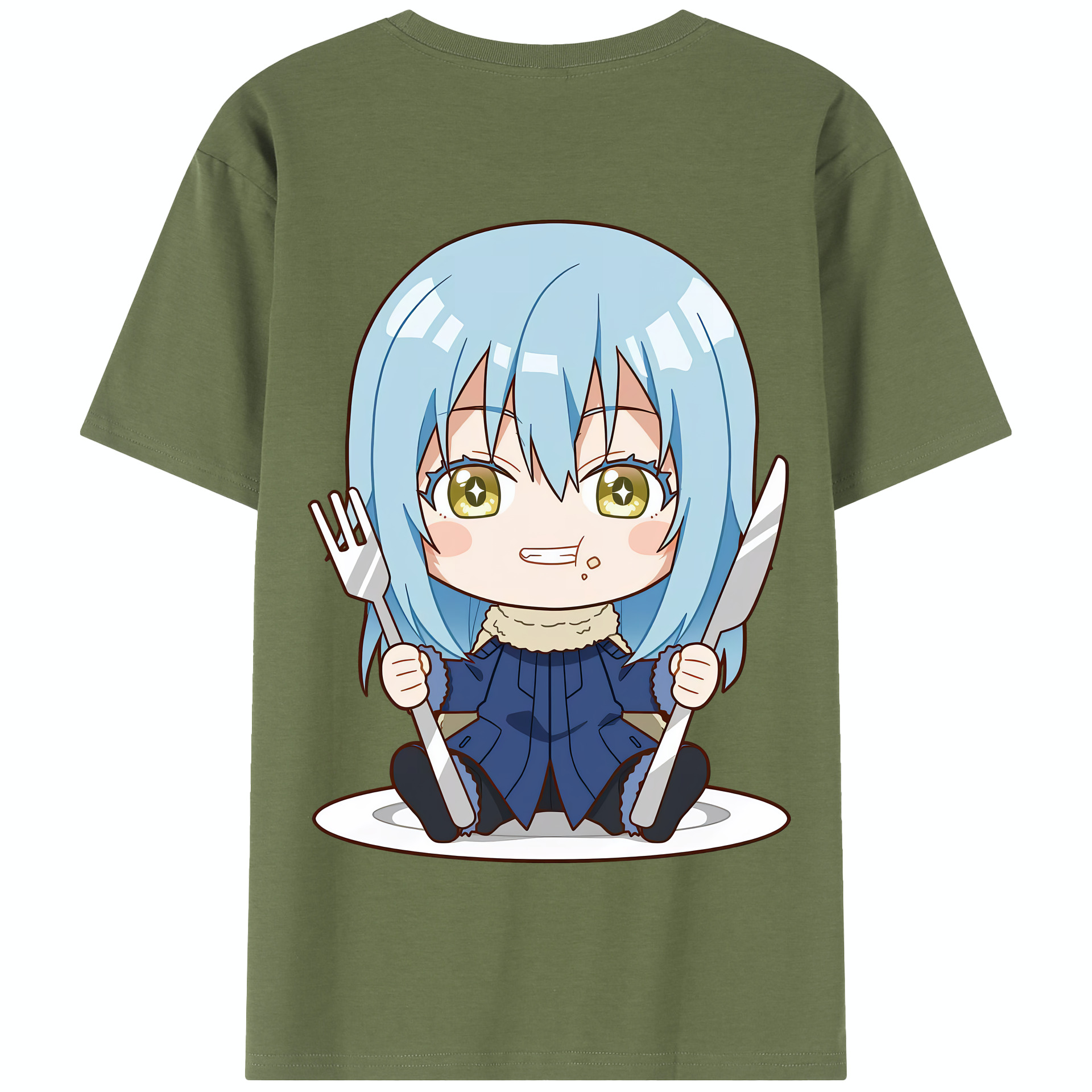 （画像用） 転スラ Regarding Reincarnated to Slime 綿100％半袖Tシャツ（背面プリント）